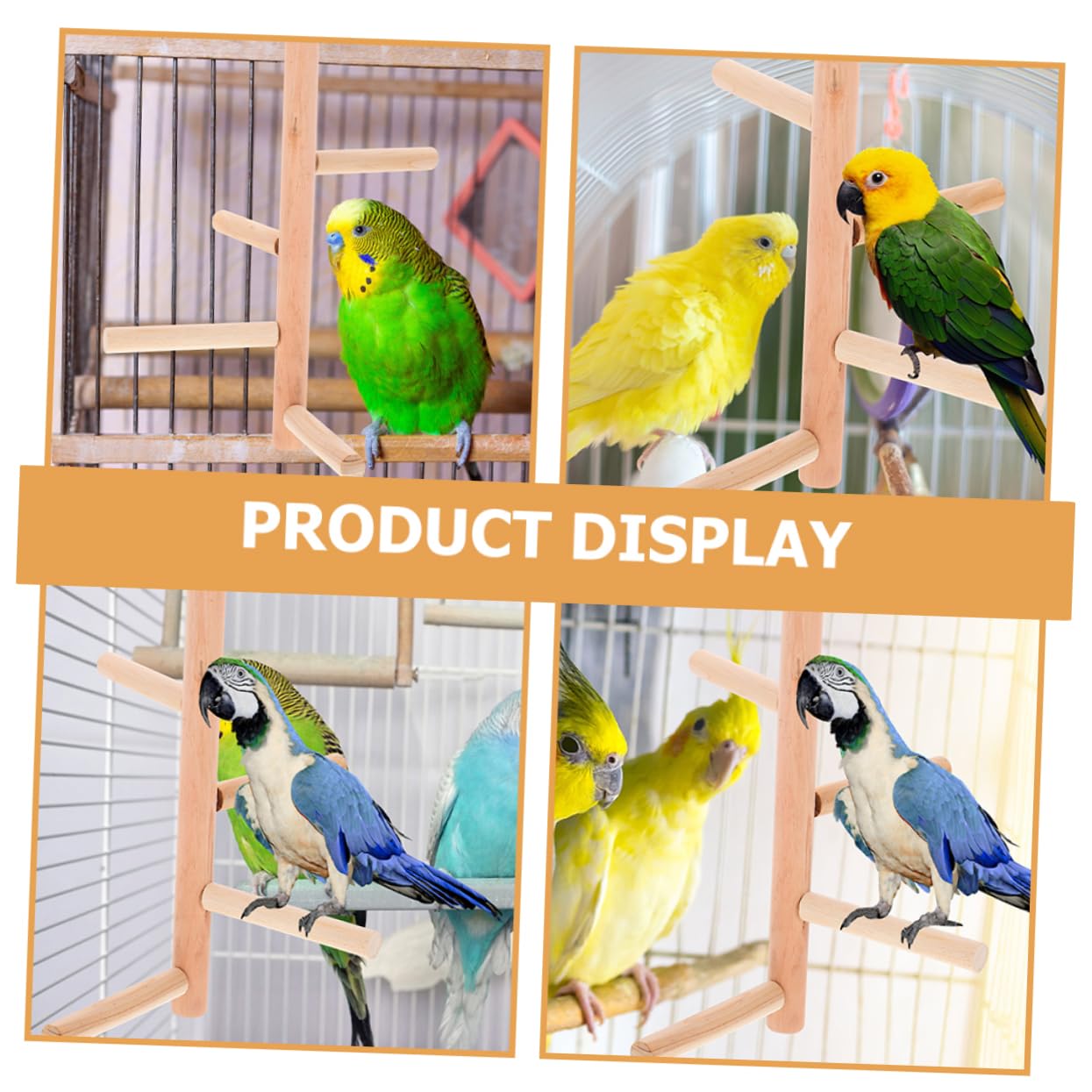 HANABASS 10piezas Soporte De Percha para Pájaros De Madera Natural Juguete para Aves Plataforma para Jaula para Periquitos y Loros Fomenta El Ejercicio Diversión