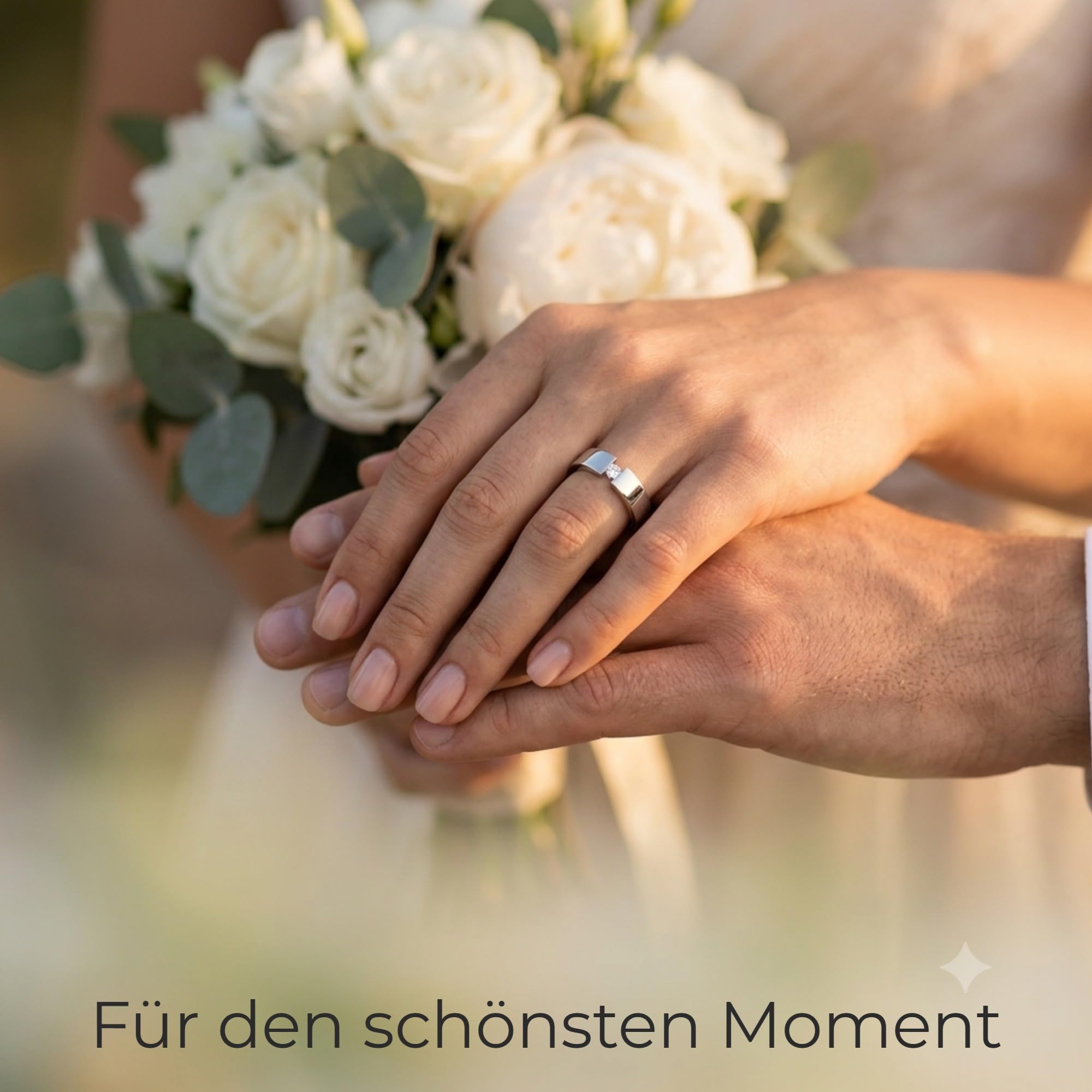 Kolibri Rings - Freundschaftsringe Silber 925 Paarpreis Spannring-Optik Massiv Nickelfrei Zirkonia Stein Trauringe Eheringe Partnerringe 100% Made in Germany- Inkl. Gratis Etui + Gravur