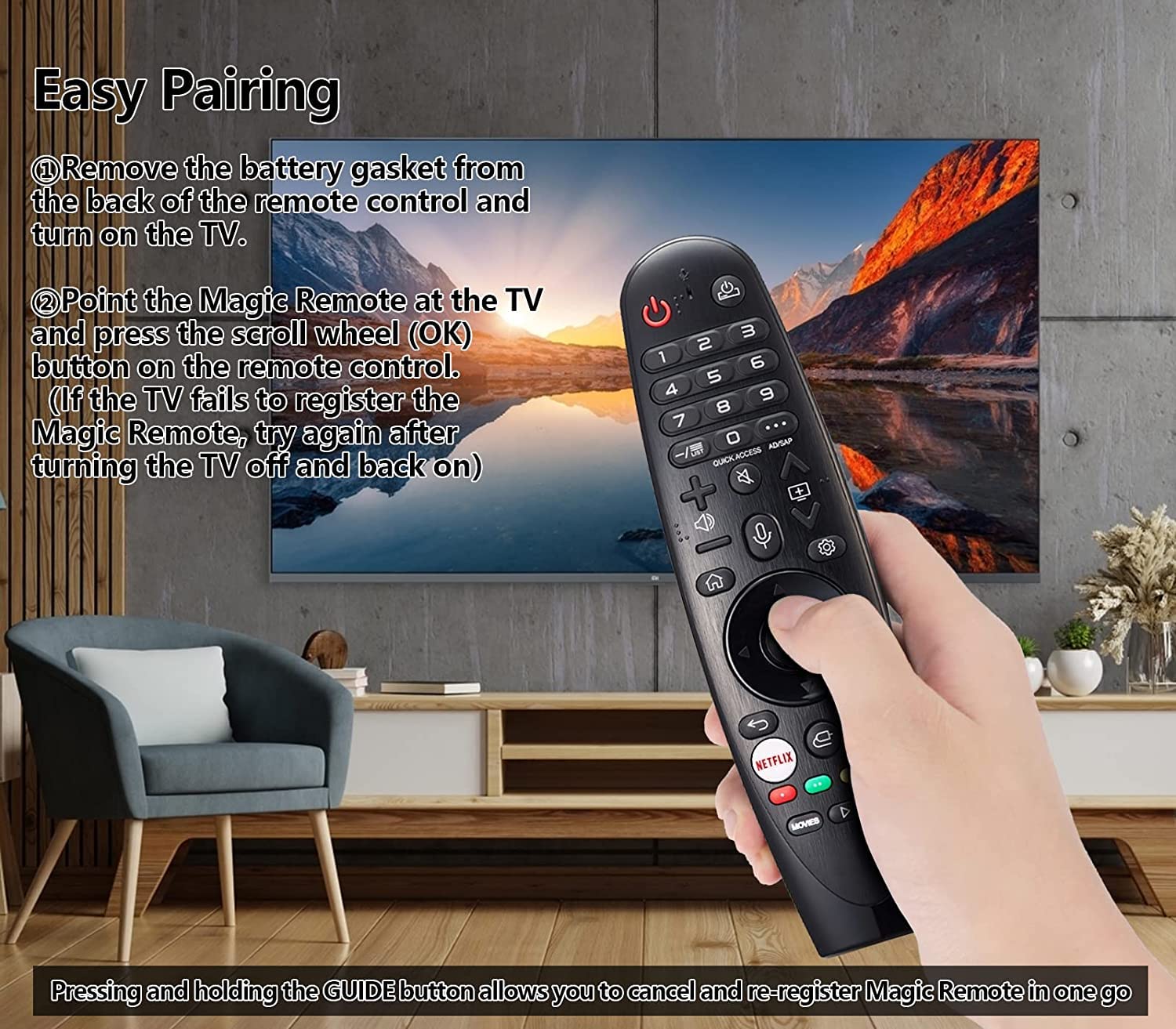 Telecomando originale AN-MR19BA AM-HR19BA AKB75635305 IR FR Voice Magic per LG 4K UHD Smart TV Modello 2019 UM7000PLC UM7400 con funzione vocale..