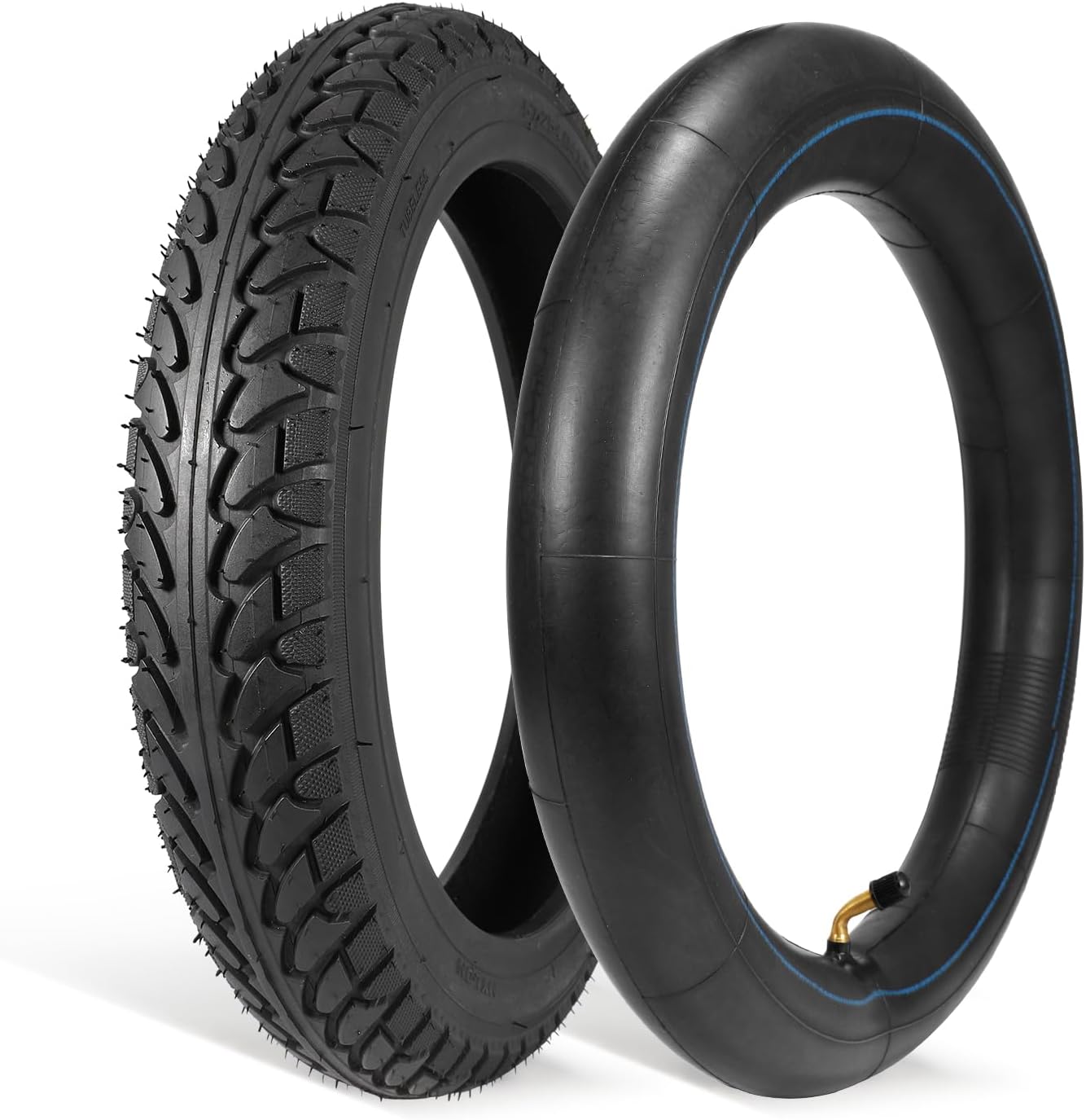 14x2.125 Electric Bike Tire and Tube Set,57-254 Tube with CR202 Angled Valve Stem 14 Inch Tire for Replacement Electric Scooters,E-Bike Tires,Folding E-Bikes,Electric Tricycles and Children's Bikes