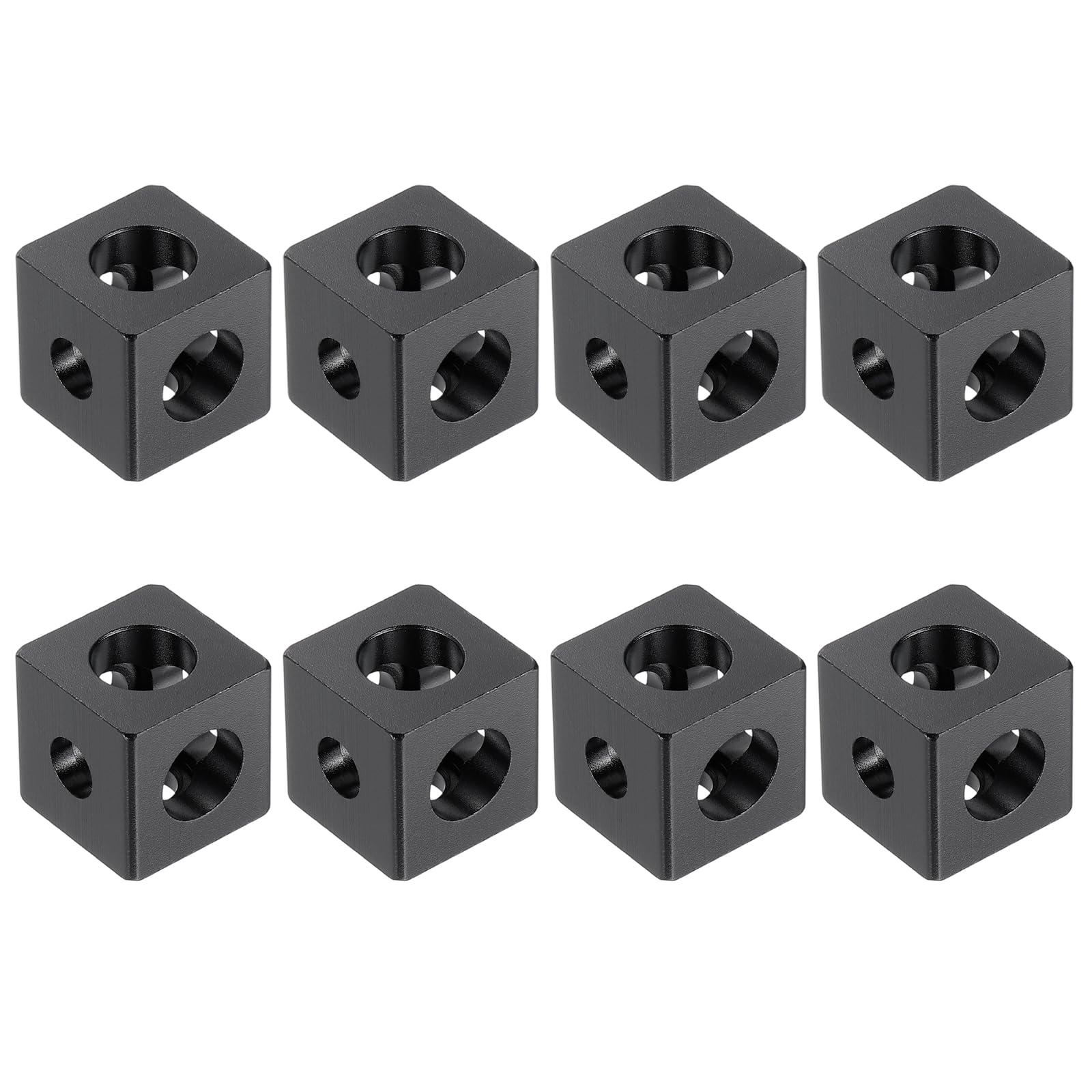 sourcing map Black Aluminum Extrusion Profile Connector, 2020 Series T Slot Cube Corner Brackets Extruded Hardware for Aluminum Extrusion Rail Accessories,8Pcs