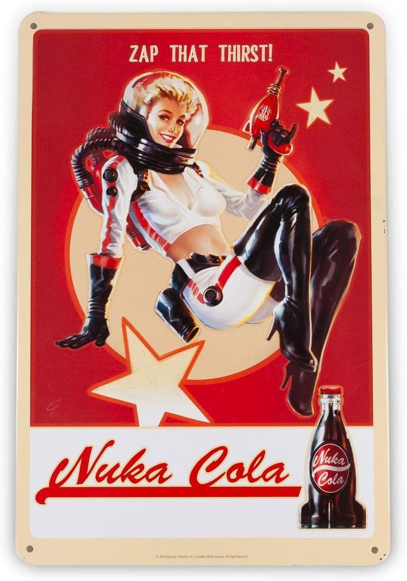 Fallout 76 Nuka Cola Girl Metal Sign | Fanwraps Official Lithograph | 6" x 9"
