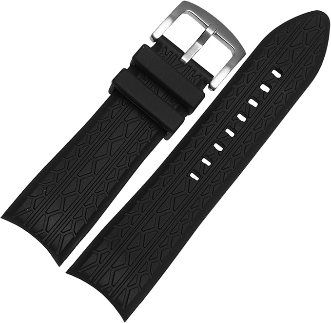24mm Black Silicone Rubber Watch Strap Band Suitable Porsche Design