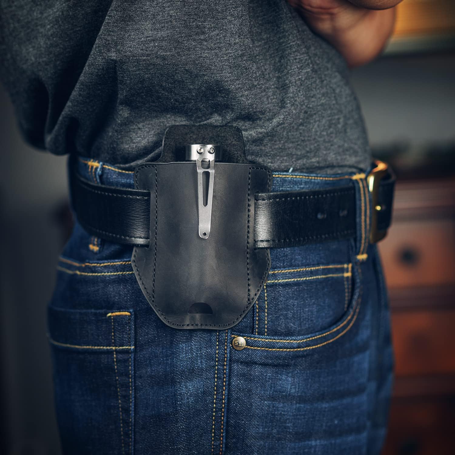 VIPERADE PJ31 - Étui en Cuir EDC Multifonctionnel pour Couteau Utilitaire, Ceinture et Lampe de Poche - Compatible avec Leatherman et Outils Multifonctionnels