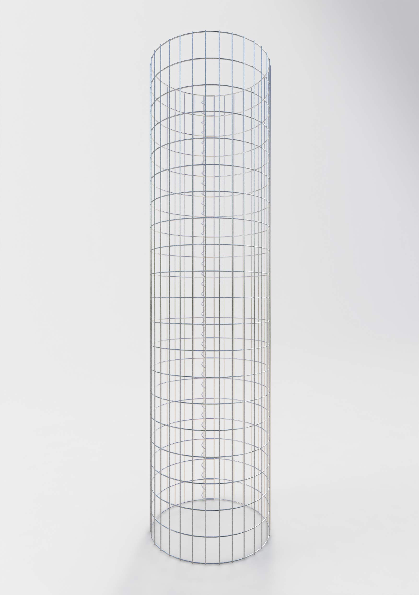 Gabiona - Gabionensäule HxD: 200 x 52 cm - Maschenweite 5 x 10 cm - Runder, verzinkter Gabionenkorb für den Garten
