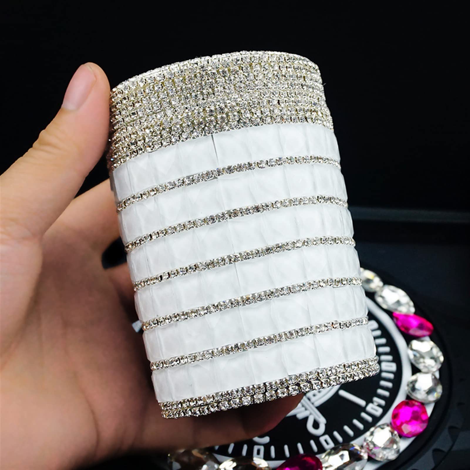 Cendrier en céramique pour Voiture avec éclairage LED et Porte-gobelet intégré, Accessoires intérieurs Auto