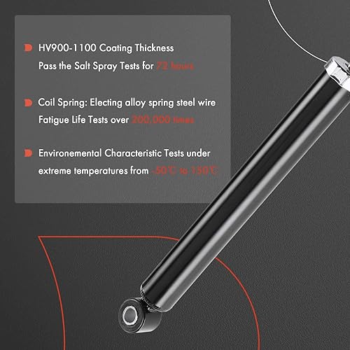 Miniatura 4 de A-Premium Amortiguador trasero compatible con Hyundai Sonata 2009-2010, Azera 2008-2011, juego de 2 piezas del lado del conductor y del pasajero