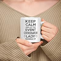 Vista 90 de Gift For Grant Writer Taza de cerámica blanca de 11 onzas, 15 onzas, Keep Calm & Let The Grant Writer Lady Handle It