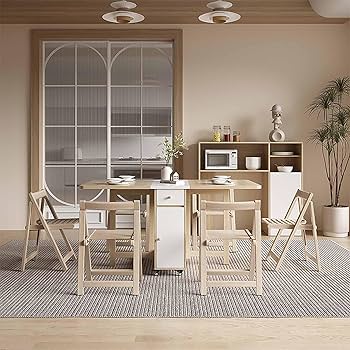 Amazon.com: BK&MF Folding Dining Table Set for Small Spaces