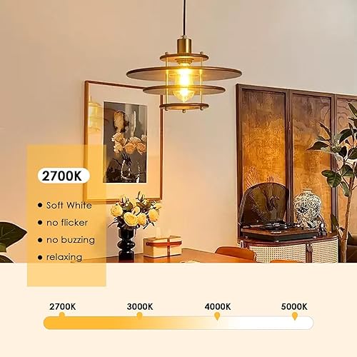Miniatura 3 de Edison Bombillas LED ST19 de 60 W, 6 W (equivalente a 60 vatios), 2700 K blanco suave, regulable, bombilla de filamento LED ST58, lámparas de