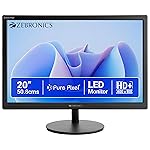 Zebronics LED Monitor, 20 inch, HD+ 1600×900, 16:9 Aspect Ratio, 16.7M Colors, HDMI & VGA, Wall Mountable (EV20)
