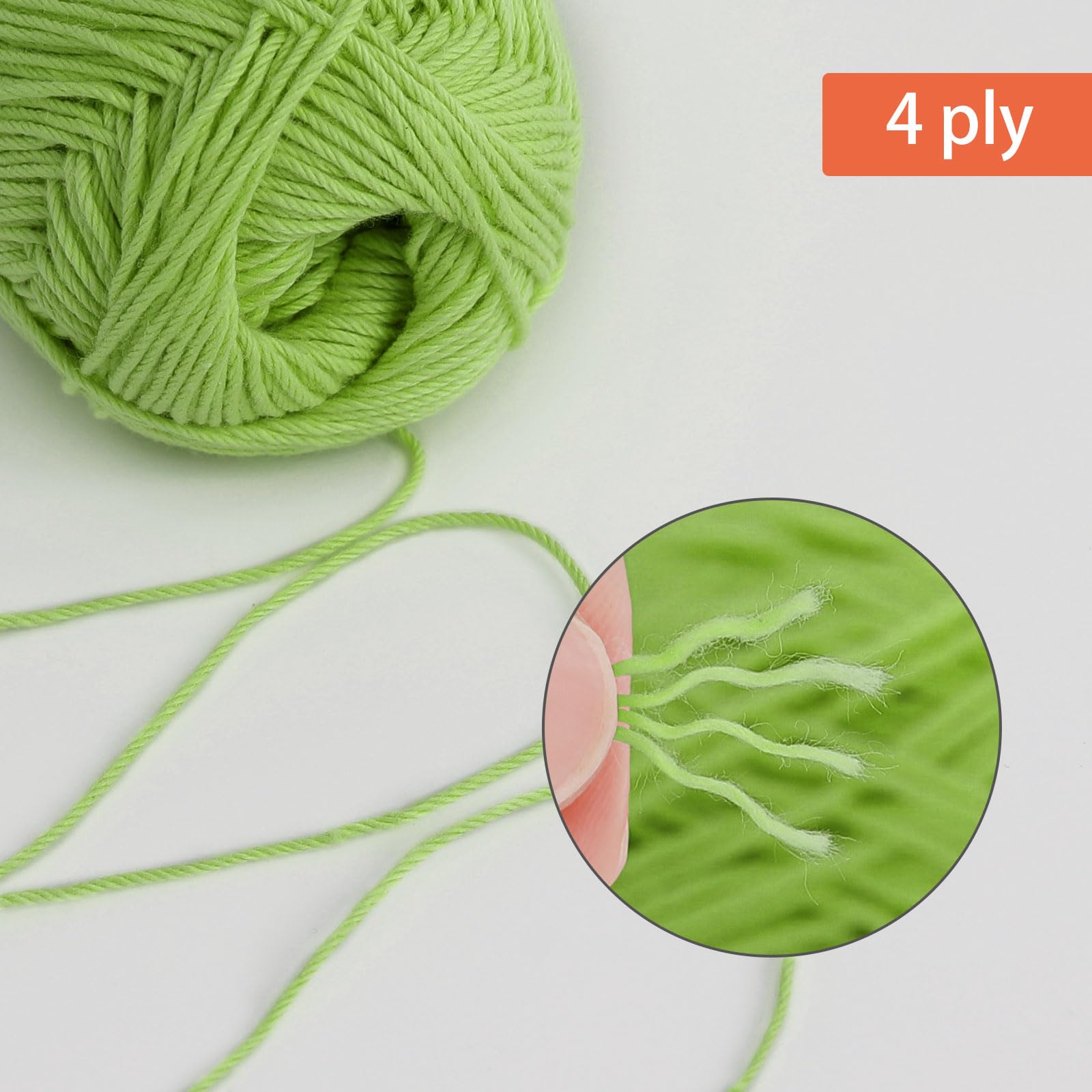 Pretty Jolly 4 Skeins Soft Baby Yarn, 100% Cotton, Crochet & Knitting, 4 Ply, Fingering Weight - Image 3