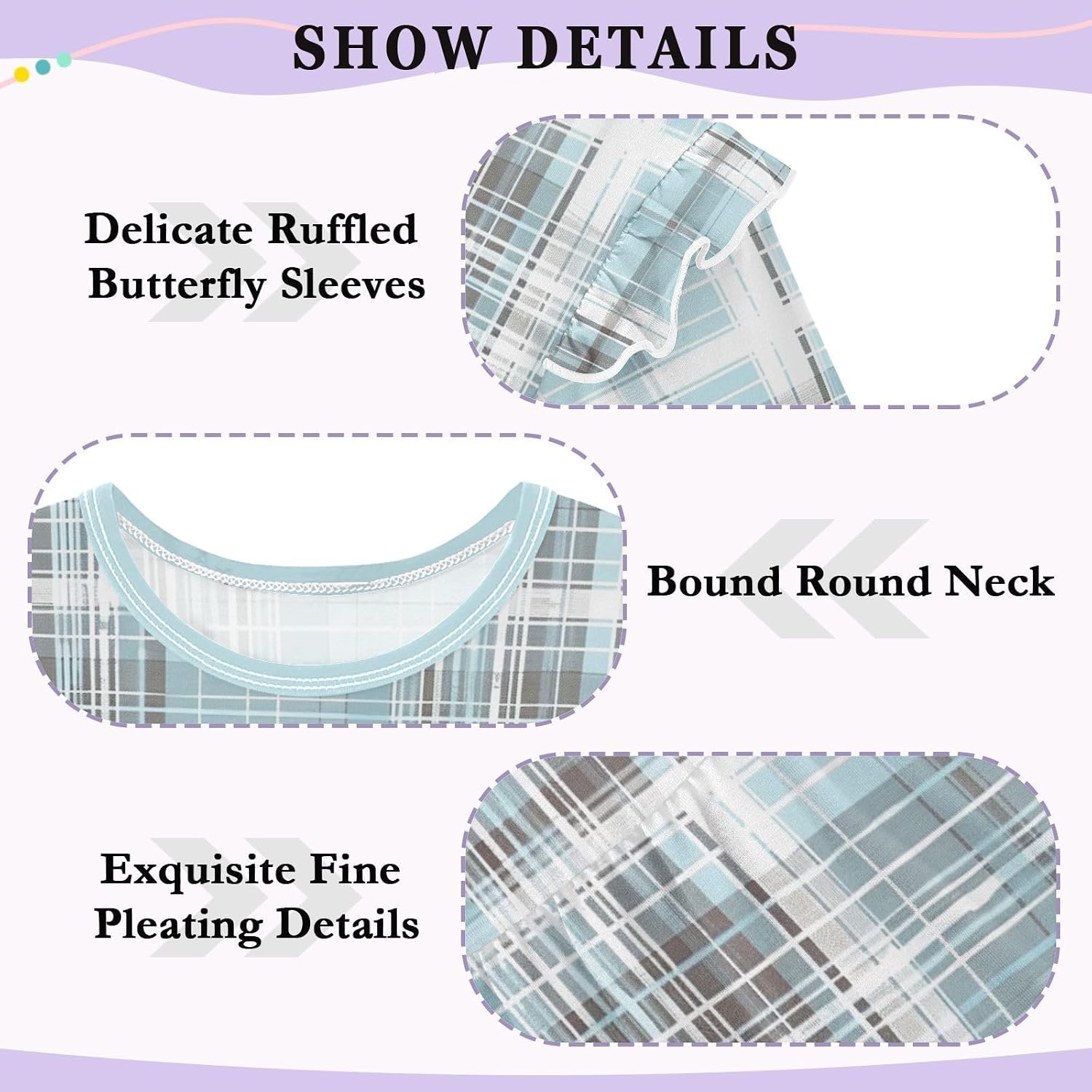 visesunny Toddler Clothes for Girls Mint Chocolate Plaid Stripe Long Sleeve Fall Shirts Cotton Top with Ruffle Collar