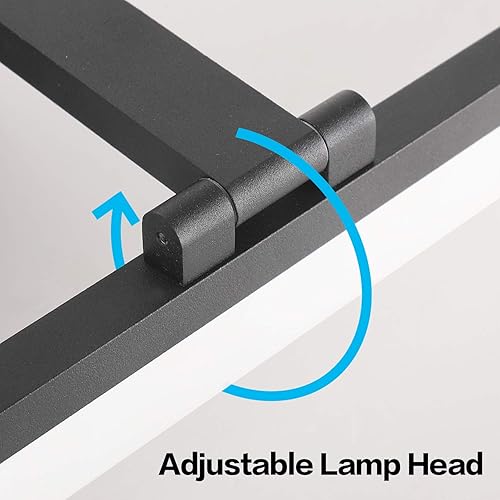 Miniatura 5 de SOLFART Luces LED modernas de tocador de baño negras de 24 pulgadas sobre espejo, accesorios de iluminación para baño, color negro mate, accesorios