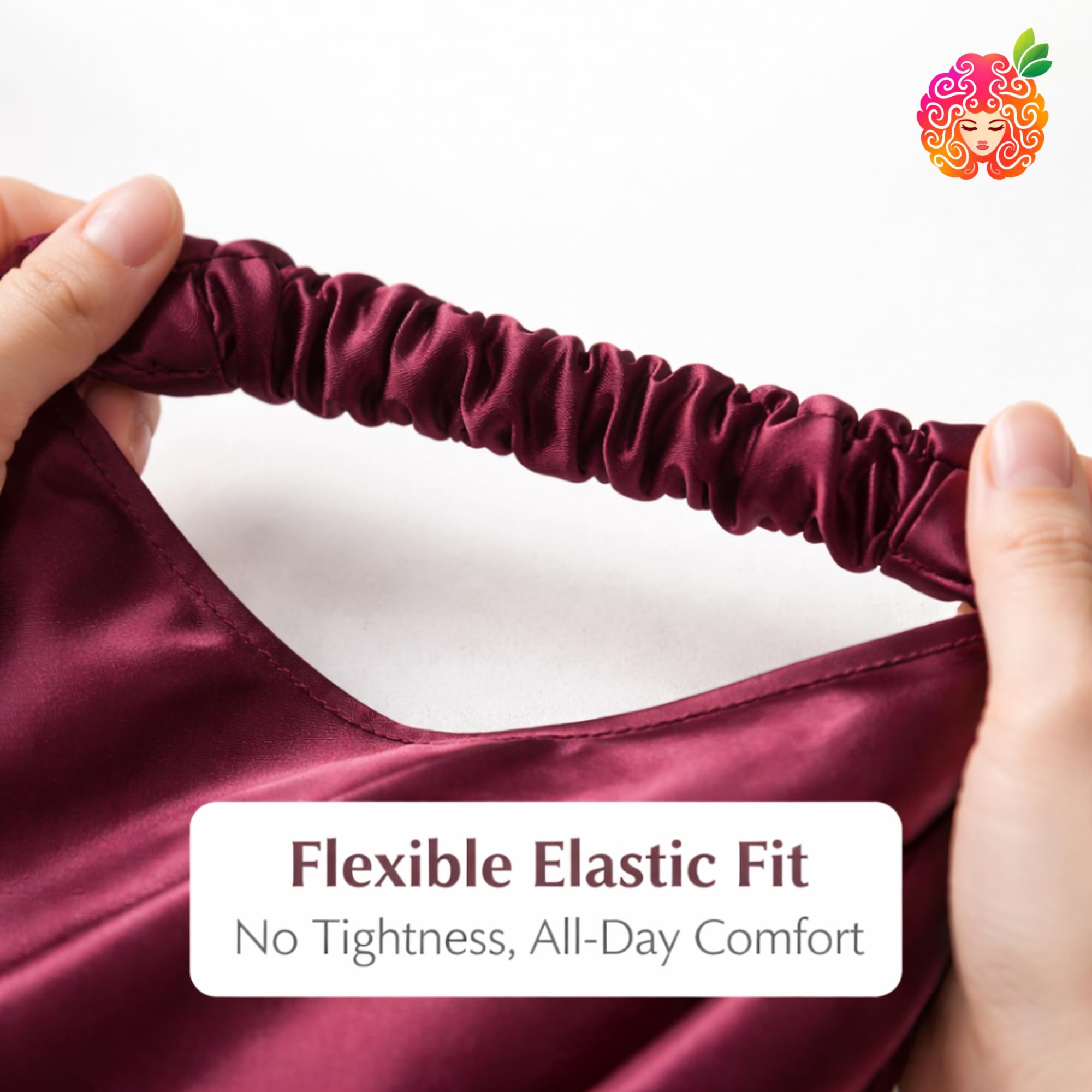 HAIRBERRY Satin Elastic Bandana Hair Headband for Women and Girls – Elastic Hair Bandana for Daily Use, Party and Office Styling, Wine Red, 1 Piece 4