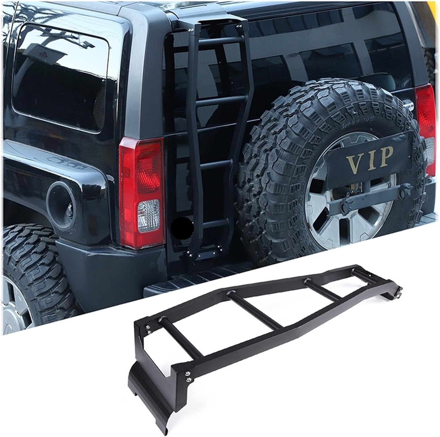 Car Rear Door Ladder Compatible for Hummer H3 2005-2009 Aluminum Alloy Tailgate Climbing Ladder Auto Exterior Accessories
