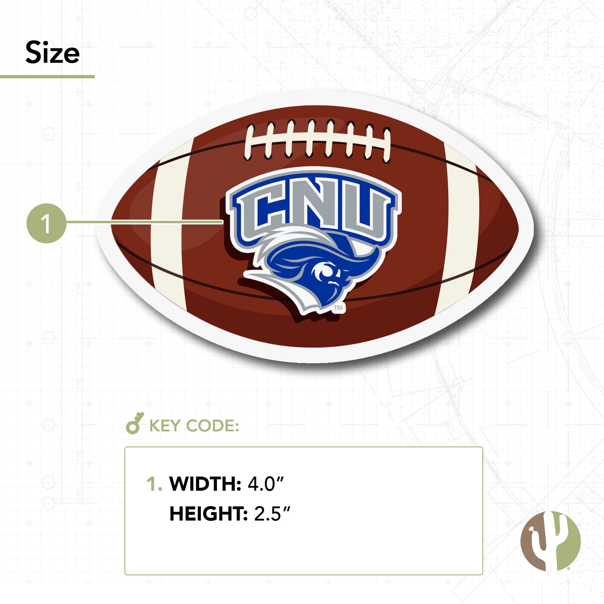 Desert Cactus Christopher Newport Sticker Car Decal (Football Logo)