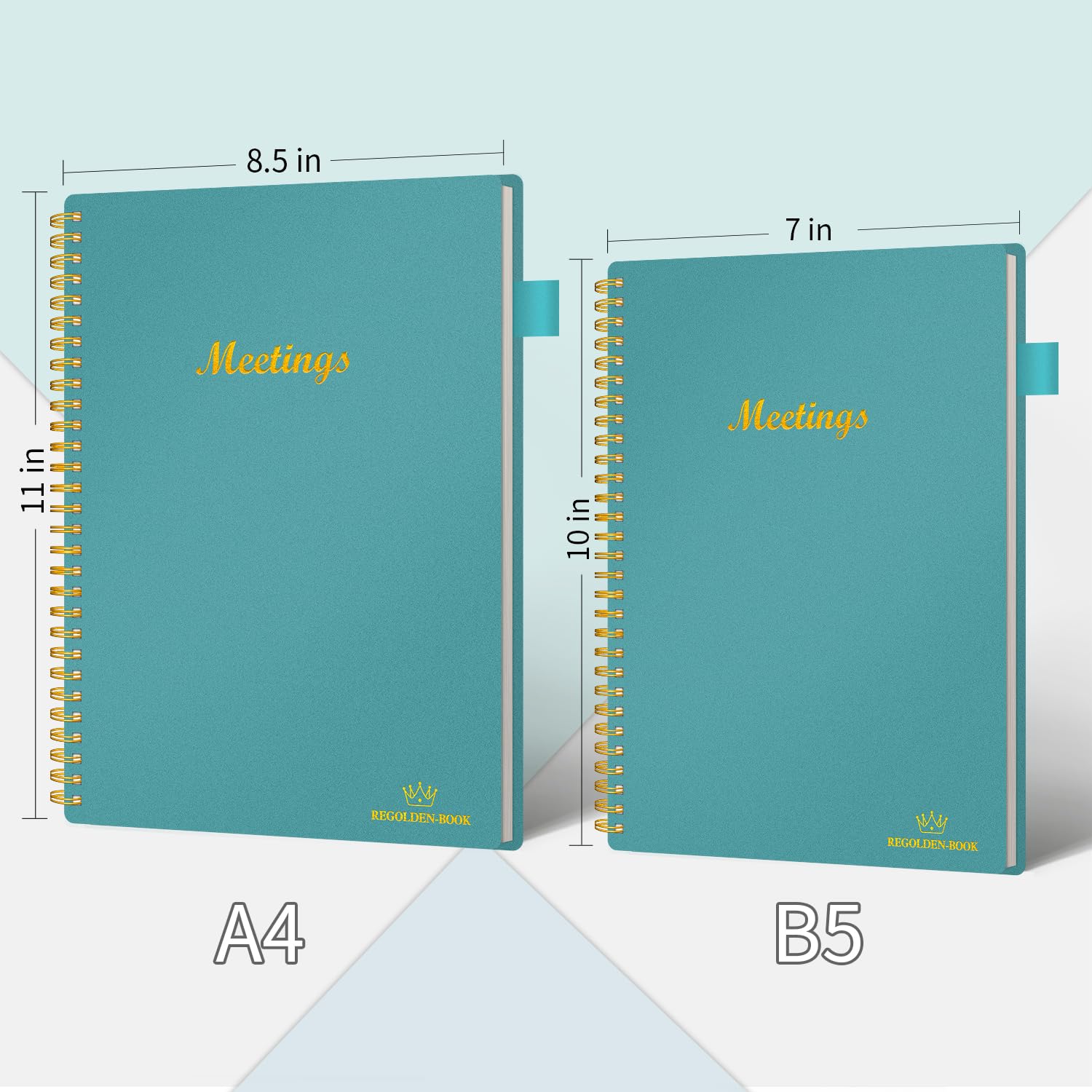 Regolden-Book Taccuino per riunioni per lavoro con oggetti d'azione, agenda per pianificare progetti per prendere appunti, appunti per ufficio/riunioni di lavoro, organizer per uomini e donne, 160