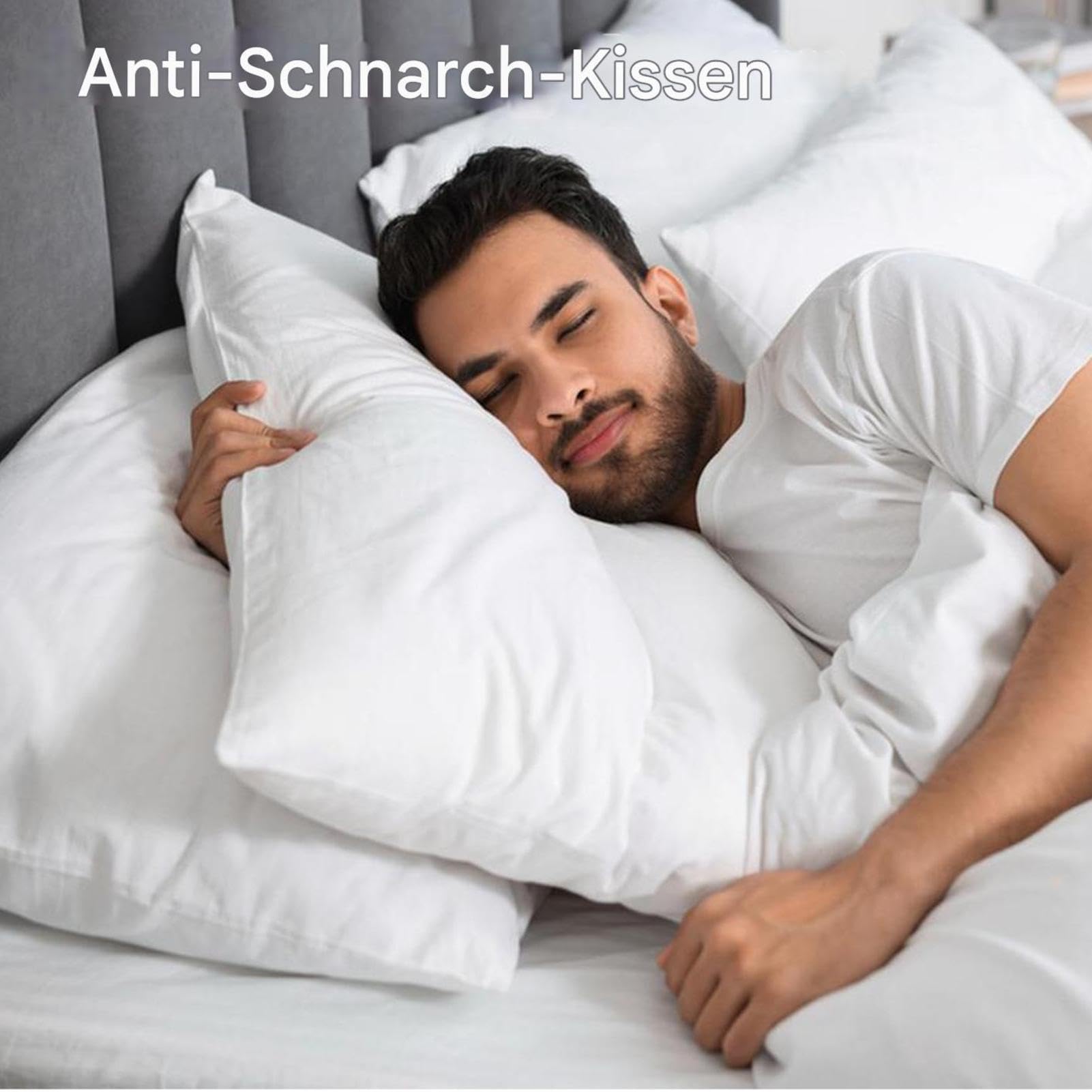 Almohada antironquidos, 75 x 45 cm, suave y lavable a máquina, almohada de apoyo para dormir, para hombres, mujeres, niñas, adolescentes, adolescentes, esposas, maridos, hijo, hija,