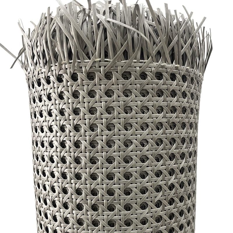 Ratan rollo de correas de mimbre sintético gris blanco lavable de 45x100cm
