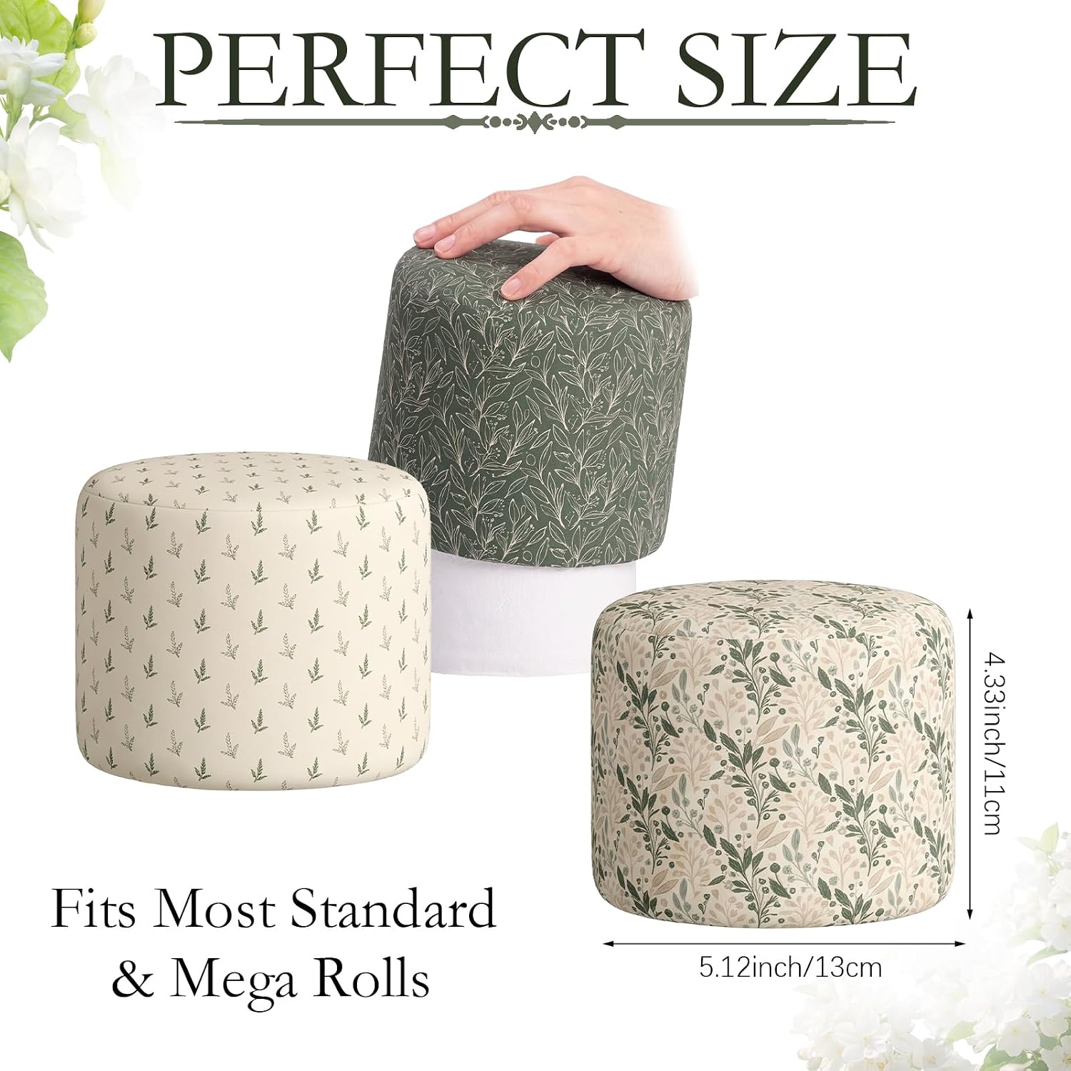 Dunzoom 12 Pcs Decorative Toilet Paper Covers, Fit Roll, Grandmillennial image 2