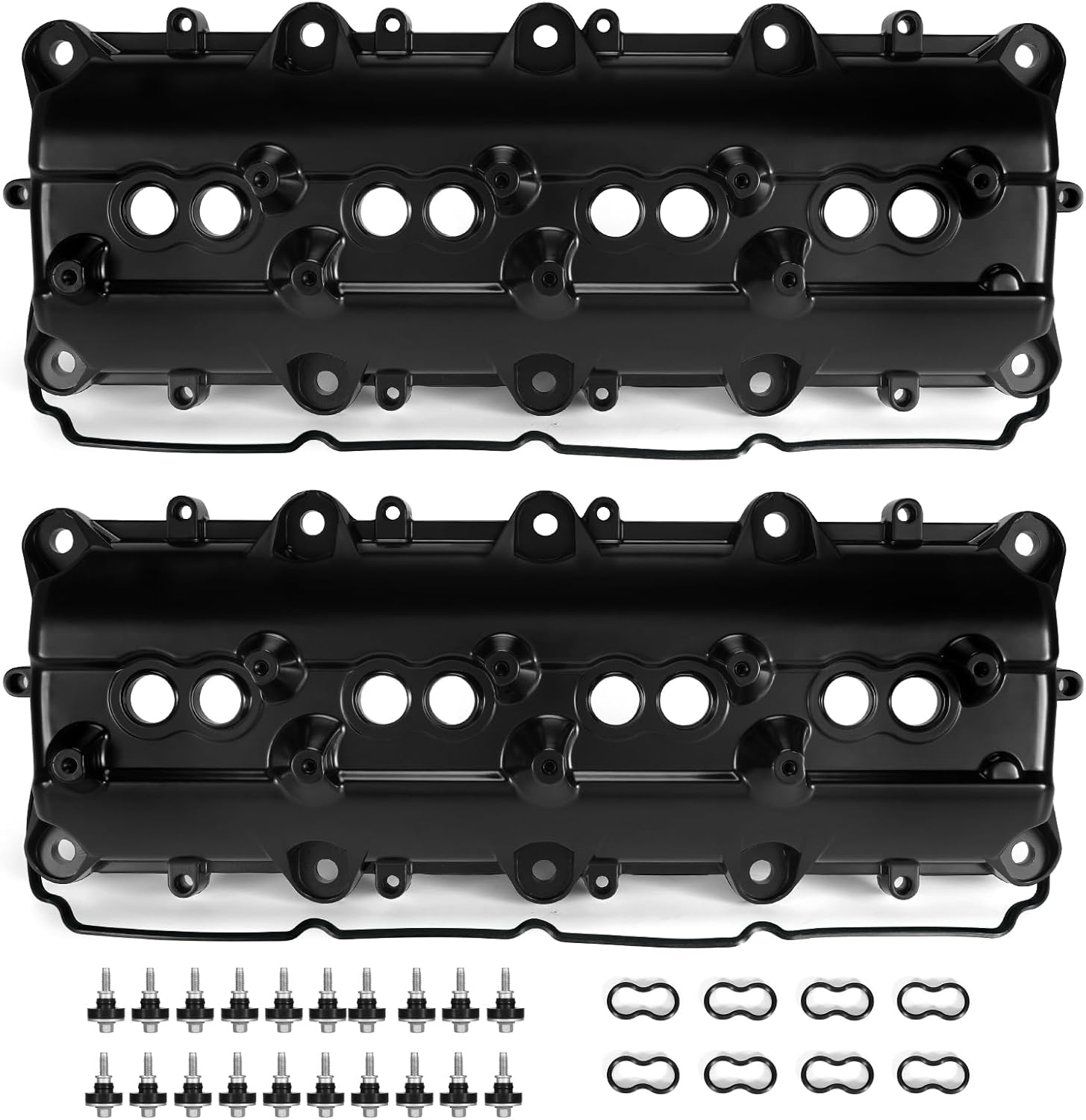 53022085AD Upgrade Aluminum Engine Valve Cover Compatible with 2006-2024 Dodge Charger Challenger Chrysler 300 Ram 1500 2500 3500 Jeep Wrangler Grand Cherokee 5.7L 6.4L V8