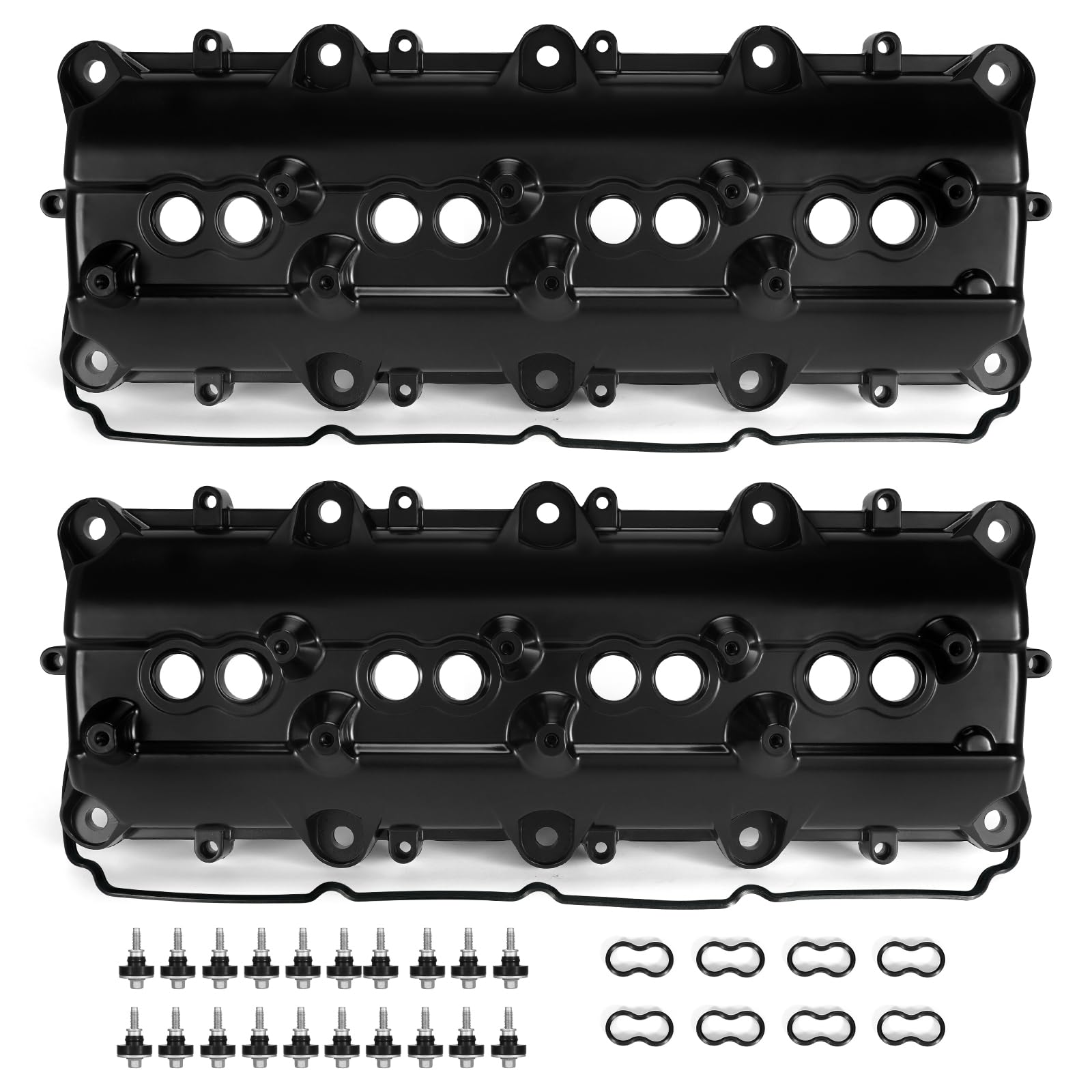 53022085AD Upgrade Aluminum Engine Valve Cover Compatible with 2006-2024 Dodge Charger Challenger Chrysler 300 Ram 1500 2500 3500 Jeep Wrangler Grand Cherokee 5.7L 6.4L V8