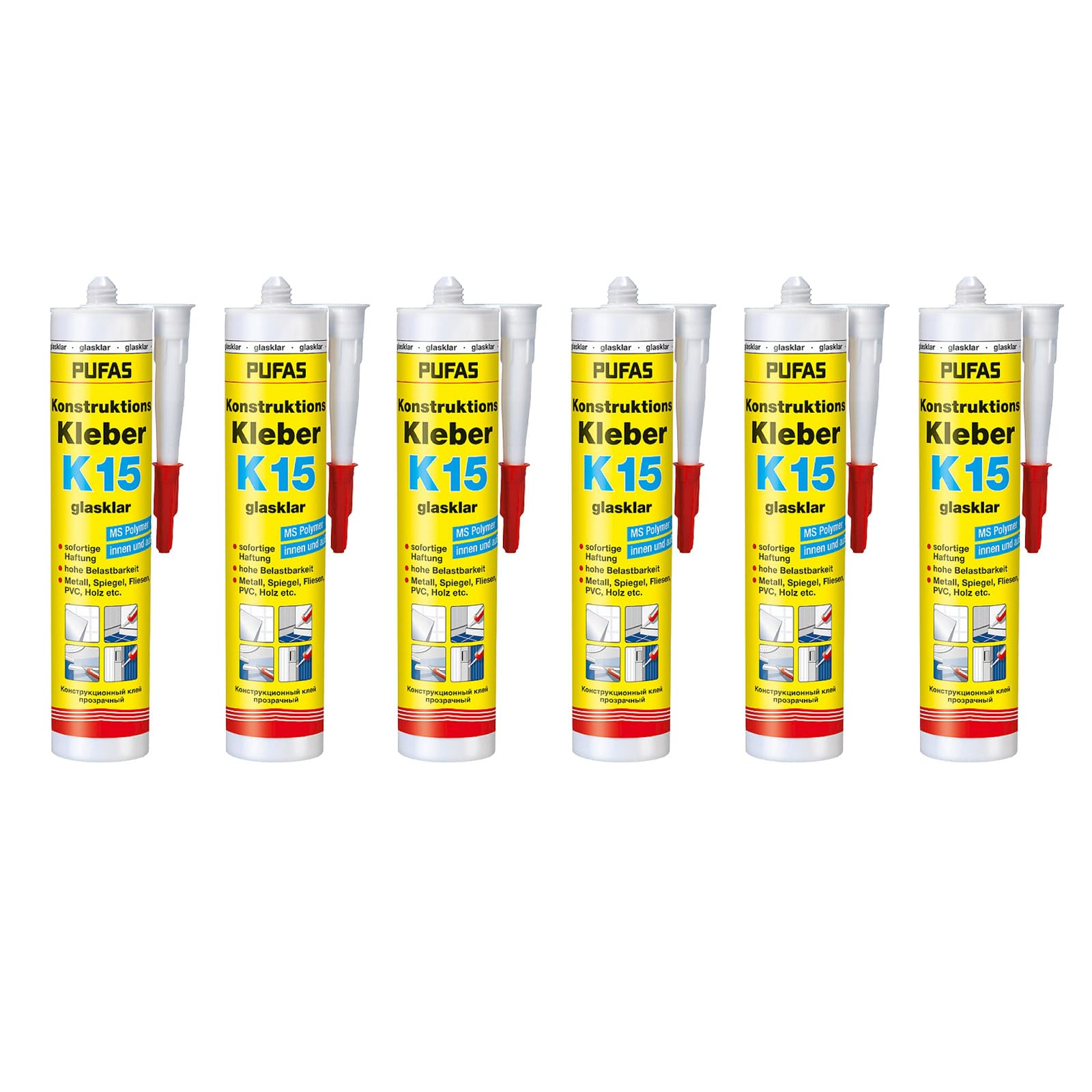 Pufas Konstruktions-Kleber K15 6 x 300g ***Sparpack***