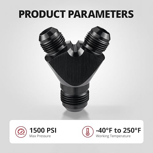Miniatura 33 de EVIL ENERGY 10AN a 8AN 8AN Y Block Flare Fitting Adaptador Union Splitter Negro