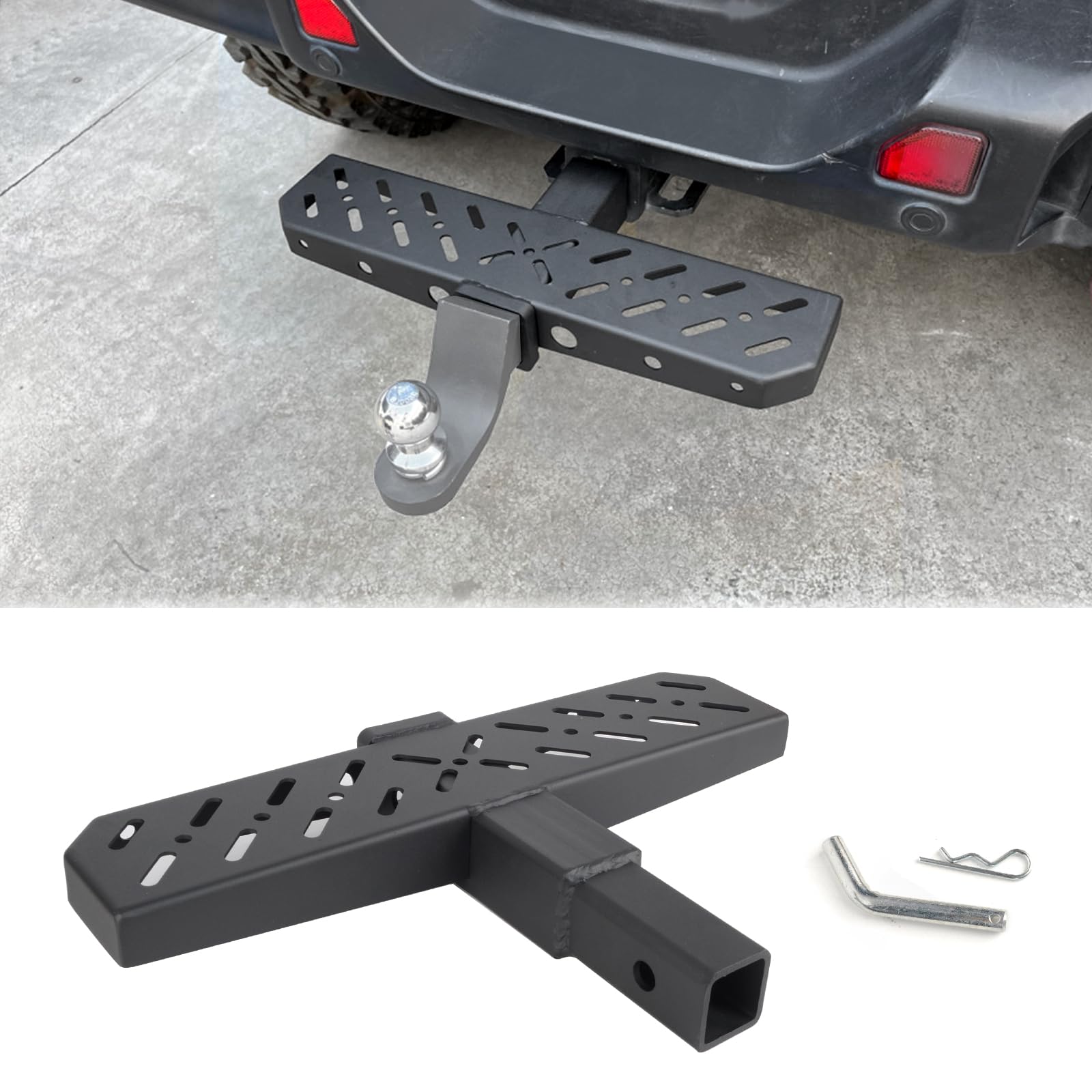 Hitch Step Anti Slip and Rust Towing Bumper Guard Hitch Steps for Cars SUV Trucks Pickups with Pin Fits 2 Inch Receivers 600lbs Maximum Load