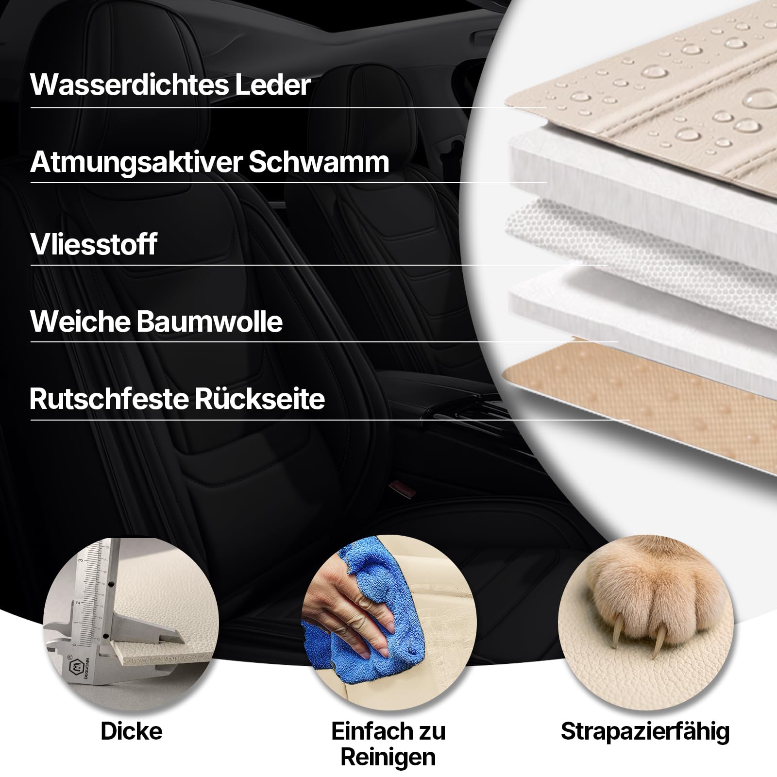 für 99% MINI-Modelle Autositzbezüge, 5 Sitze, Beige