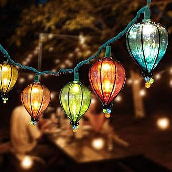 11FT Multicolor String Lights, 10 Bulbs Connectable Plug in Waterproof UL Listed, Colored Hanging Backyard Patio Lights for Indoor Outdoor Gazebo Bistro Party Wedding Bedroom Decor1Pack