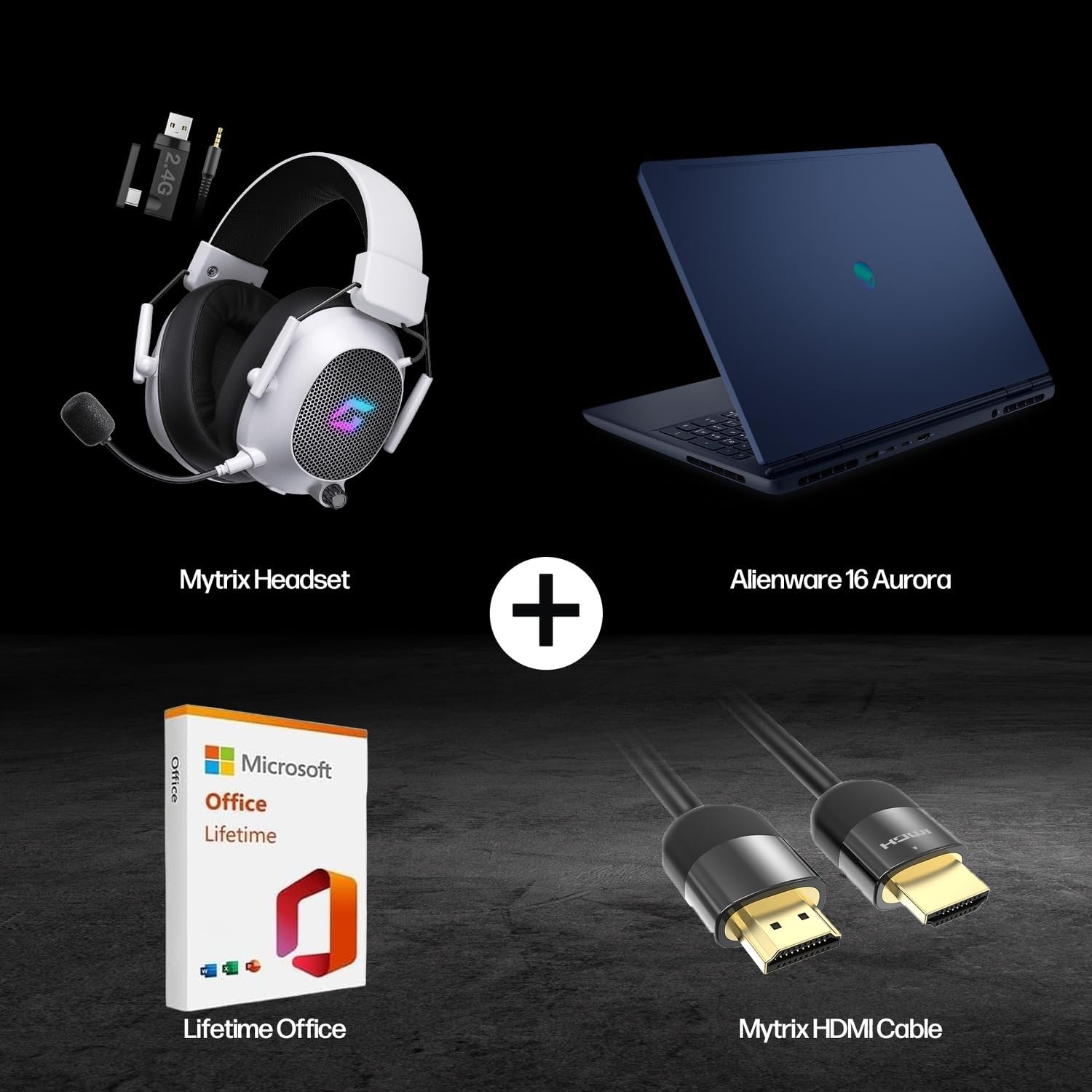 71b4c6Fn99L._AC_SL1500_ Dell Alienware 16 Aurora Gaming Laptop AC16250, 16" WQXGA Display, NVIDIA GeForce RTX 5050, Intel Core 7-240H, 32GB RAM, 1TB SSD, Backlit Keyboard, with Mytrix Assy Office Lifetime, Wins 11 Pro