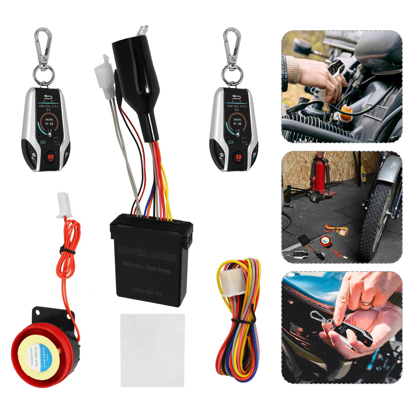SHINEOFI Kit Allarme per Moto Avviamento Remoto 12V Dispositivo Antifurto Atv Blocco Automatico e Sblocco Resistente alle Intemperie Accessori Sicurezza Veicoli per Uso Urbano e
