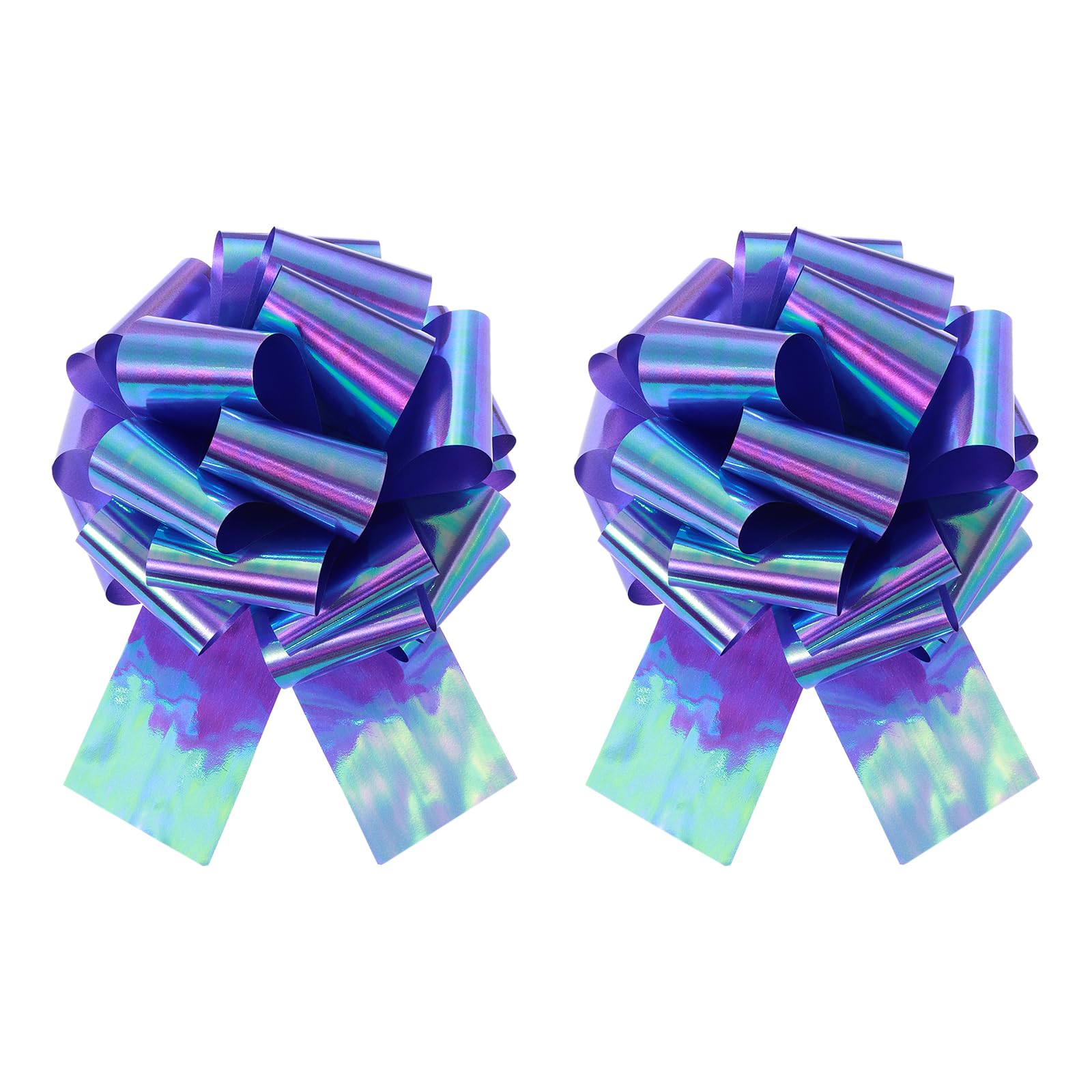 QUARKZMAN Lot de 2 Nœuds à Tirer en Ruban, Grand Noeuds Cadeau 45 cm, Gros Noeud Cadeau, Noeud geant Violet opalescent pour Voiture, Mariage, Noël, Cadeaux Emballage, Décoration de Maison