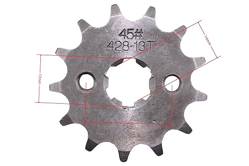 Vista 24 de Piñón delantero para motocicleta 428 para motocross de 50 cc, 70 cc, 90 cc, 110 cc, 125 cc, 140 cc, 160 cc, motocross, mini bicicleta, TaoTao