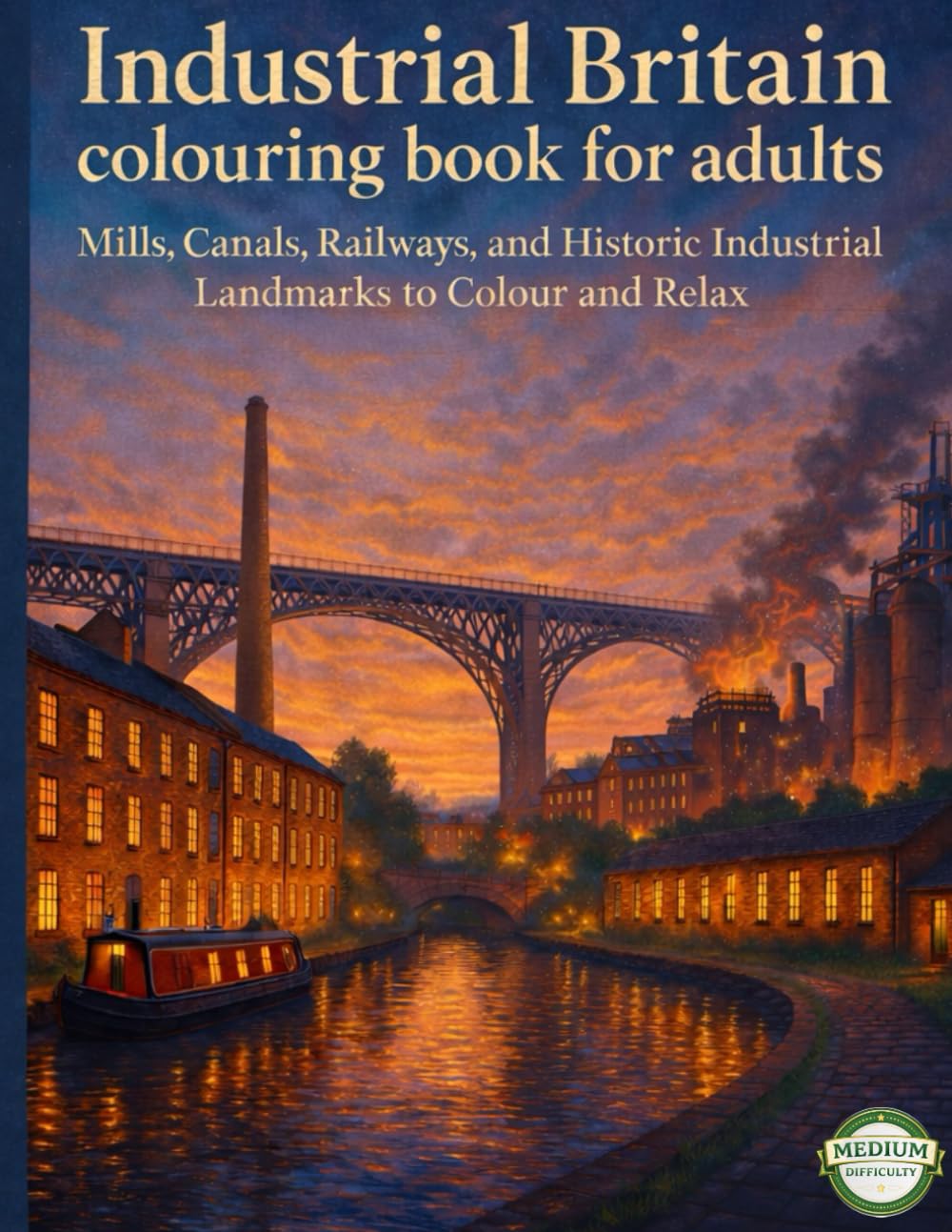 INDUSTRIAL BRITAIN COLOURING BOOK FOR ADULTS: Mills, Canals, Railways, and Historic Industrial Landmarks to Colour and Relax