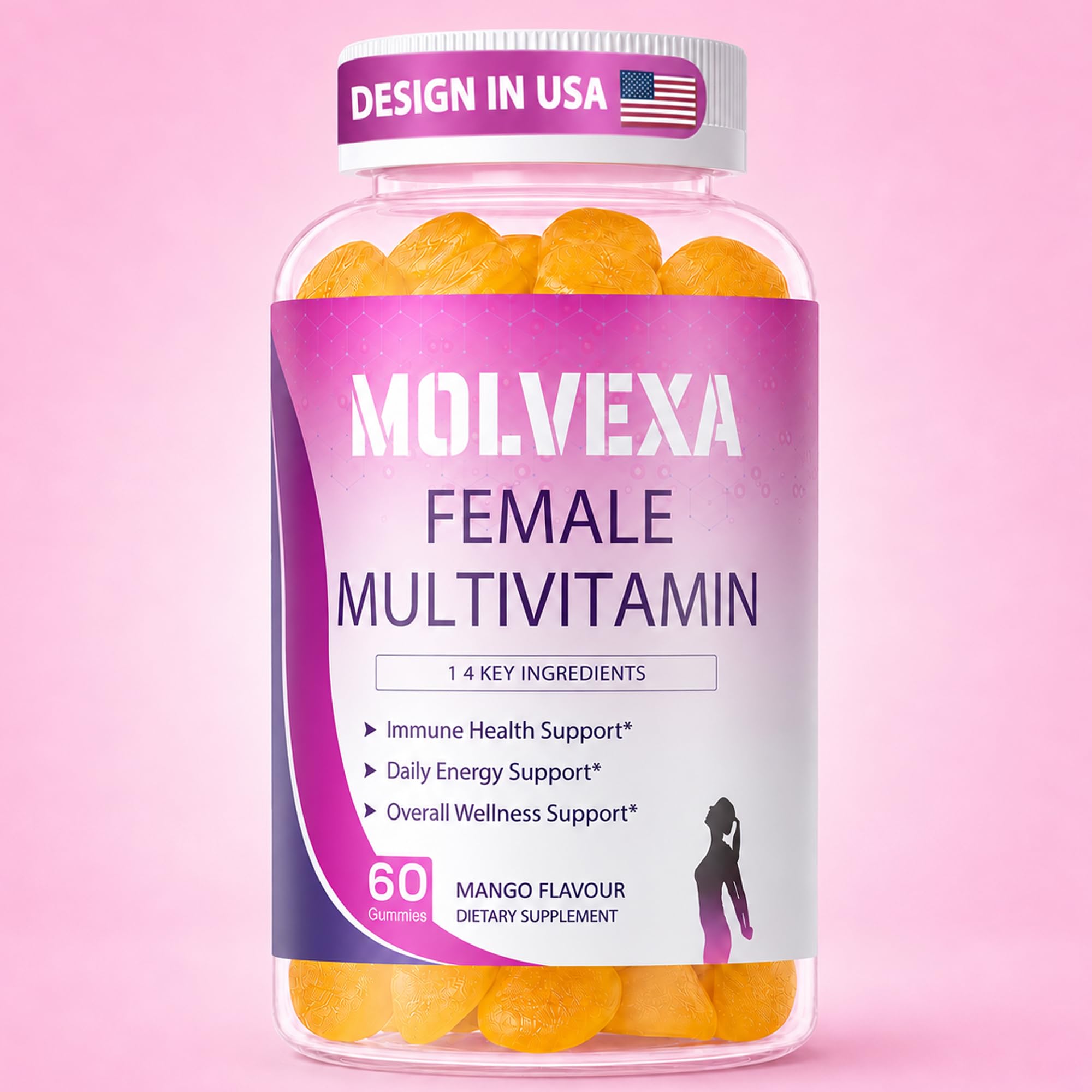 Multivitamin for Women Gummies,14-IN-1 Chewable Vitamins for Women 60 Count