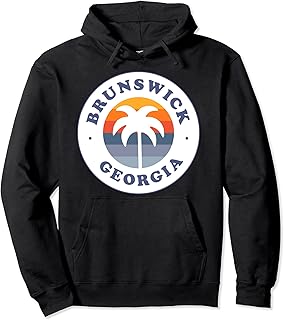Brunswick Georgia GA Palm Tree Beach Vacation Souvenirs Pullover Hoodie