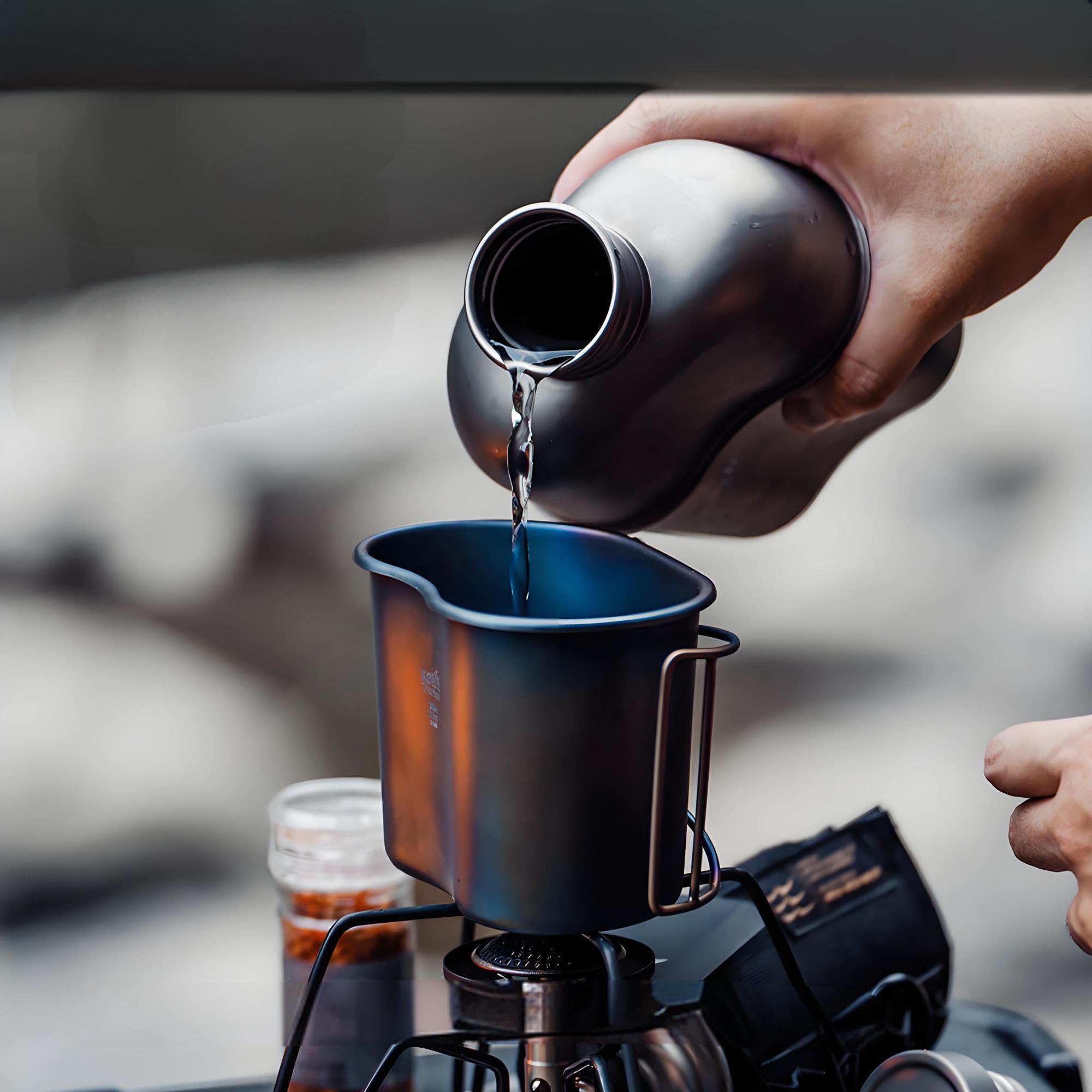 Keith Titanium Ti3060 Canteen Kit de mesure militaire pour bouteille d'eau avec tasse portable double usage