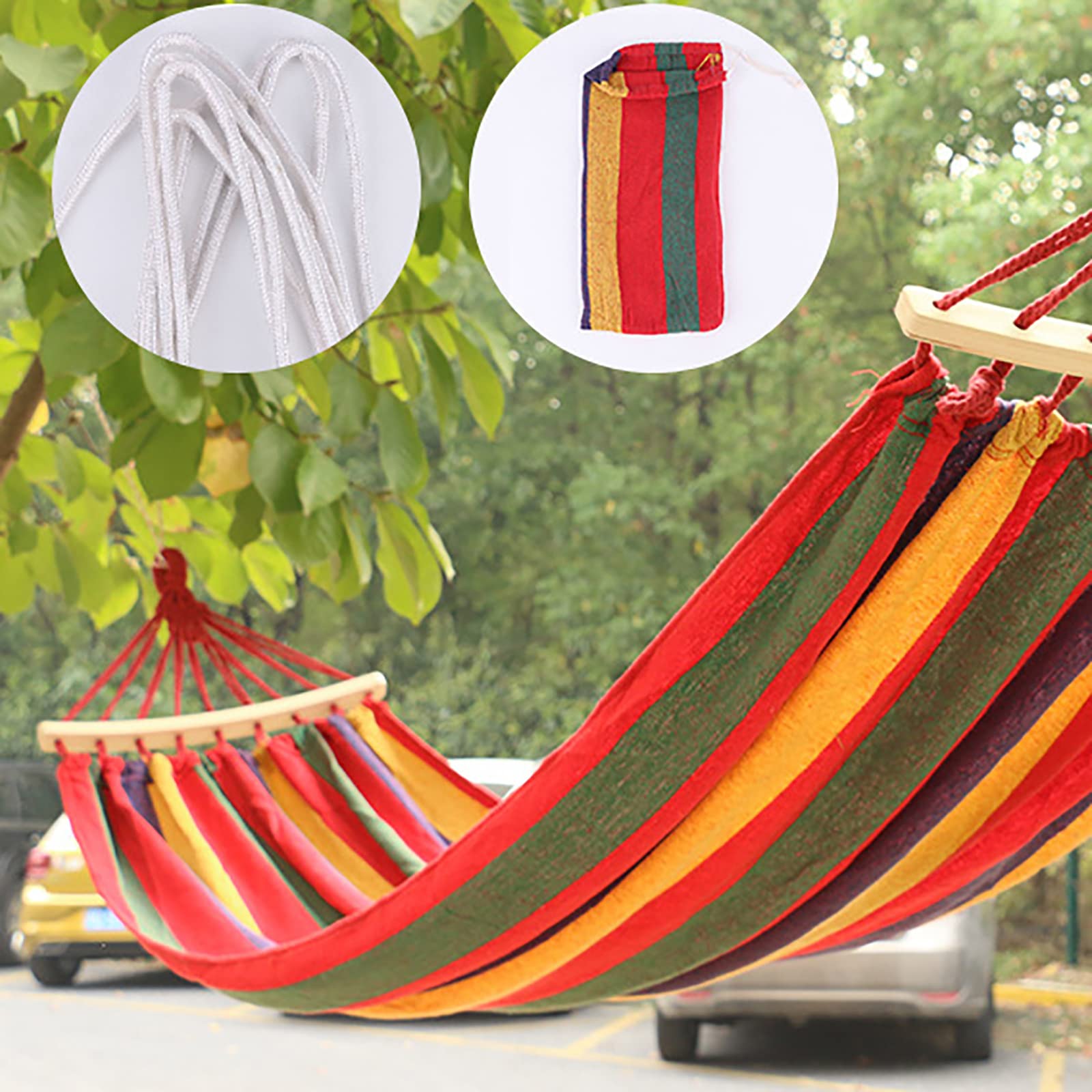 amaca da campeggio, Tessuto di tela resistente e ispessito in lino da campeggio 190 x 80 cm con capacità carico 200 kg per viaggi all'aperto al chiuso