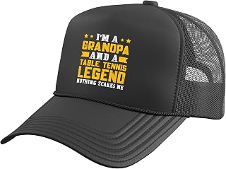 Table Tennis Legend Grandpa Trucker Hat with Adjustable Mesh Back
