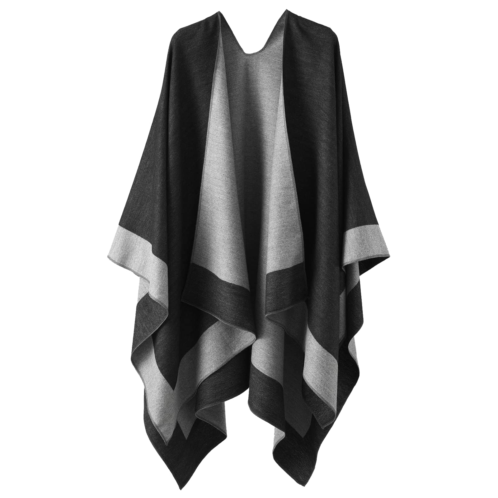 colornival Elegante Mantella da Donna con Fronte Aperto Poncho Morbido, Adatto per Primavera, Autunno e Inverno