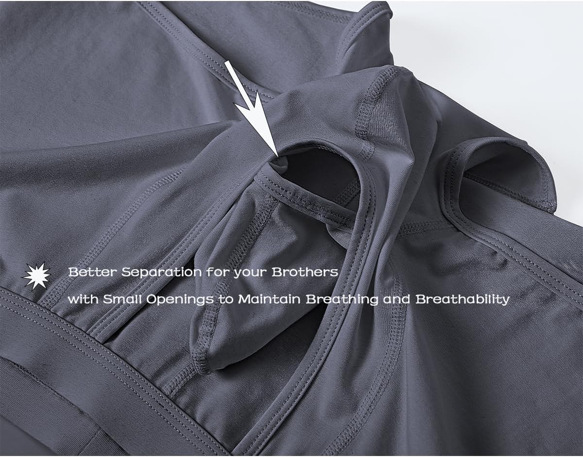 ZONBAILON Men's Dual Pouch Underwear Short Leg Bulge Boxer Briefs Separated Pouch Modal Trunks - Image 5