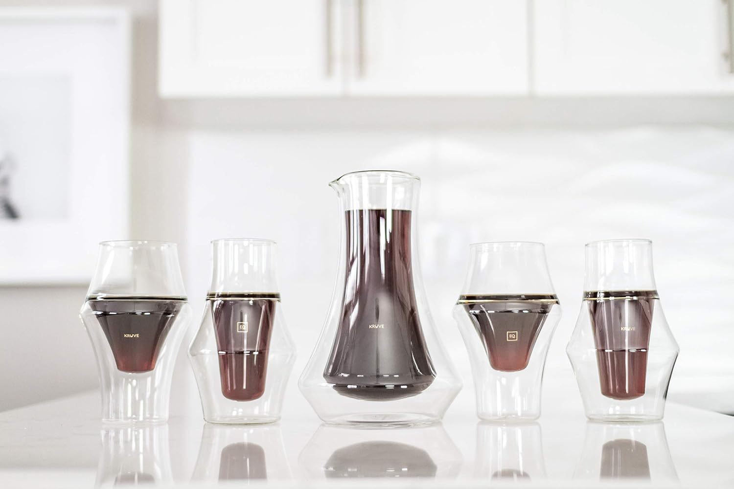 KRUVE EVOKE Coffee Carafe - Elegant Double-Wall Glass Design, 20oz (600ml) Capacity for Perfectly Brewed Coffee, Ideal for Entertaining Guests and Coffee Lovers, Keeps Your Brew Hot and Hands Cool