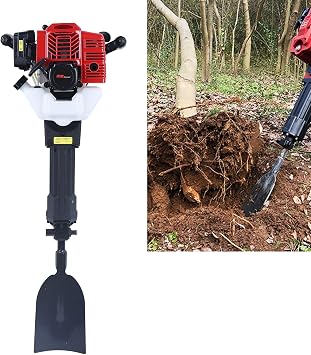 2 Stroke Gas Powered Excavator Tree Sapling Planting Shovel Drilling Machine 52cc Hand-held Garden Shovels Tree Digger Digging Machine Air-Cooled Single Cylinder US Stock