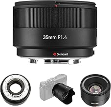 7artisans Autofokus 35mm F1.4 Rahmen Objektiv APS-C Weitwinkel faszinierendes Bokeh objektiv Streetfotografie, Nachtfotografie,Reise für Fuji X Mount Fuji X-T5 X-M5 X - T30 II X - pro3(schwarz)