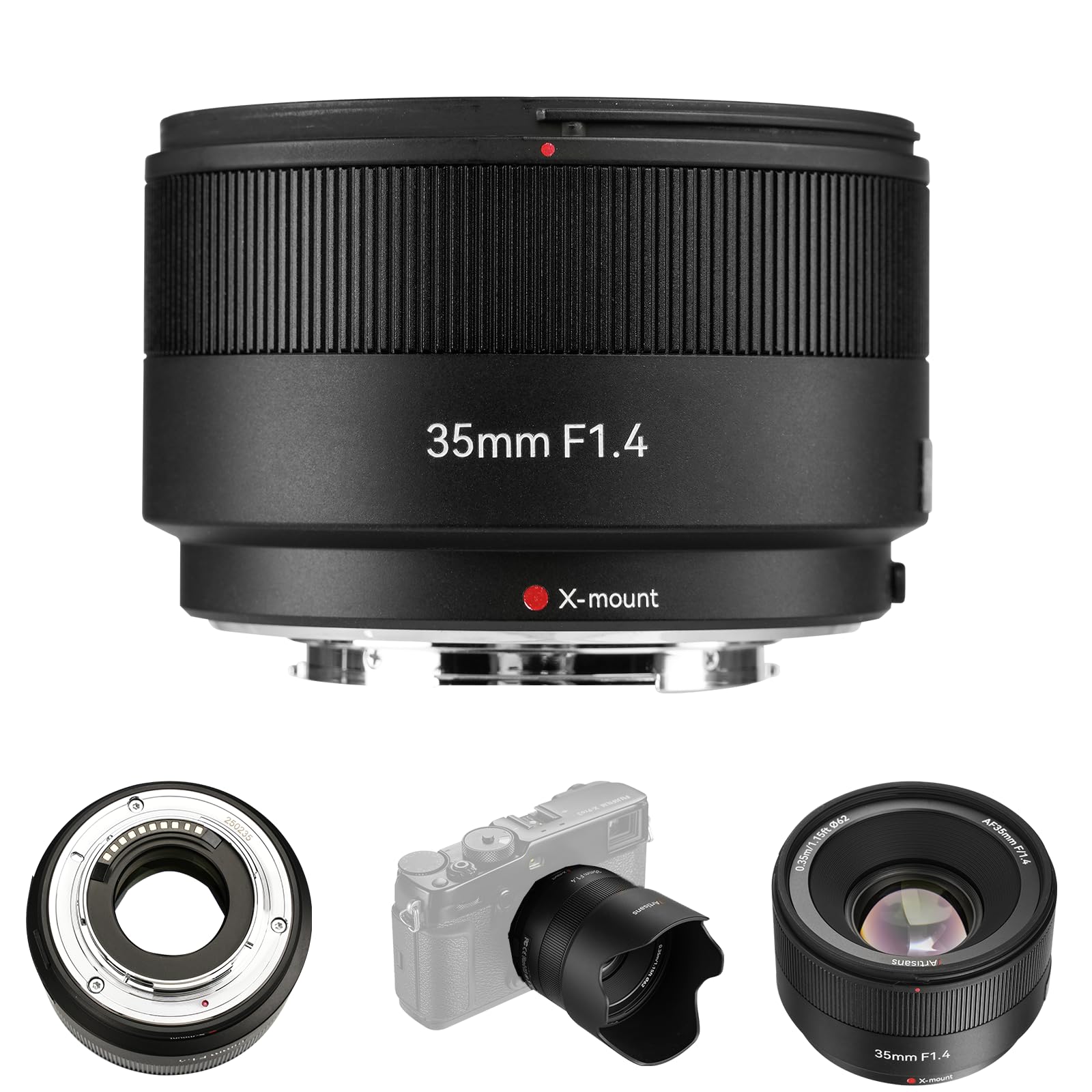 7artisans AF35MM F1.4 autofocus Obiettivo APS-C Luminoso grandangolare Lente,ritratto resistente alle intemperie,Bokeh fotografia creativa,viaggio Fuji x mount X-T5 X-M5 X - T30 II X - Pro3(nero)
