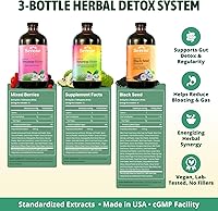 Vista 2 de Serene Herbs Líquido amargo de guanábana, bayas mixtas y semillas negras paquete triple Guanabana de hierbas orgánicas para apoyo digestivo y salud