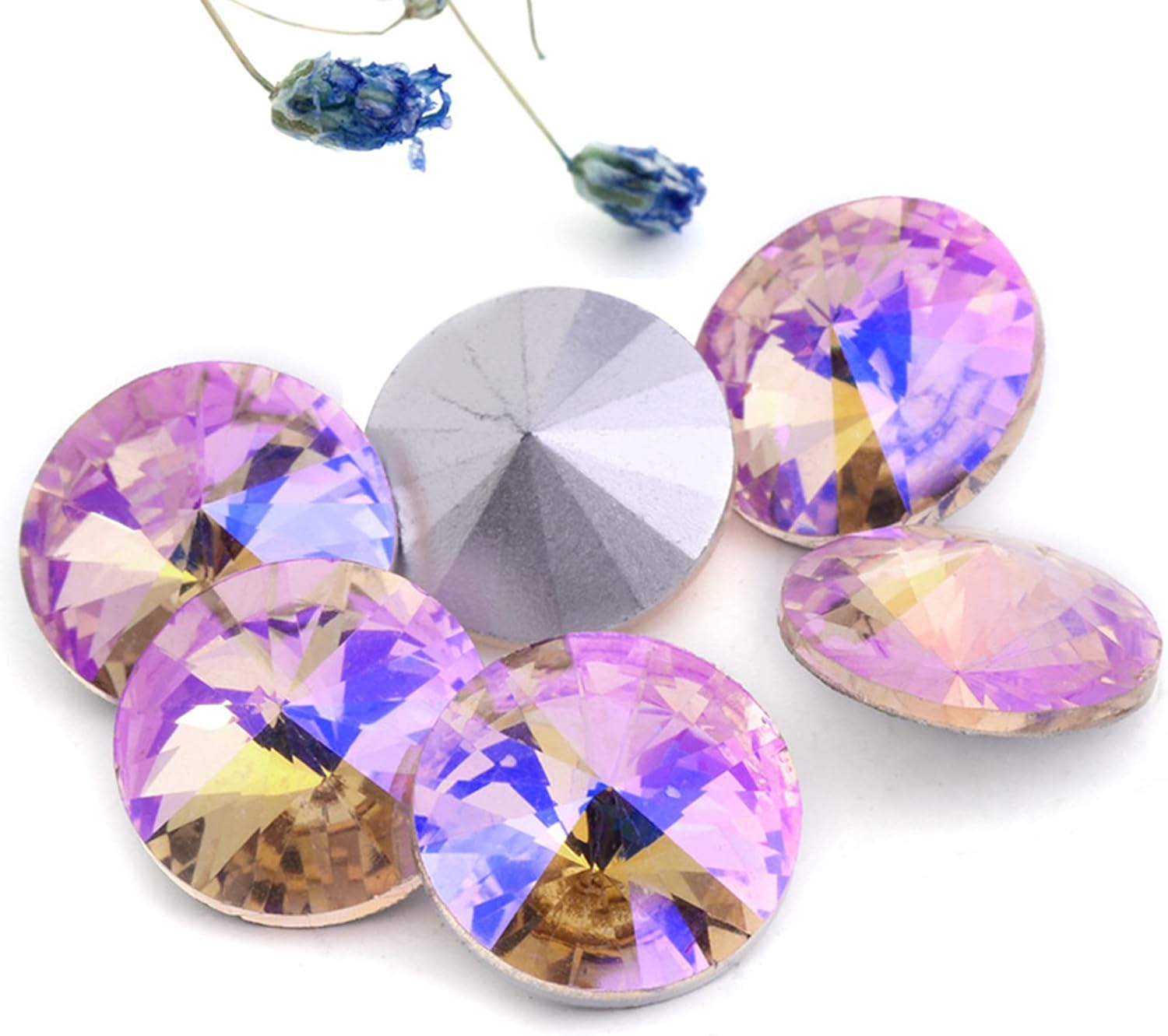 Amazon.com: SAUNUCHI 100pcs Pointed Back Crystal Rhinestones for ...